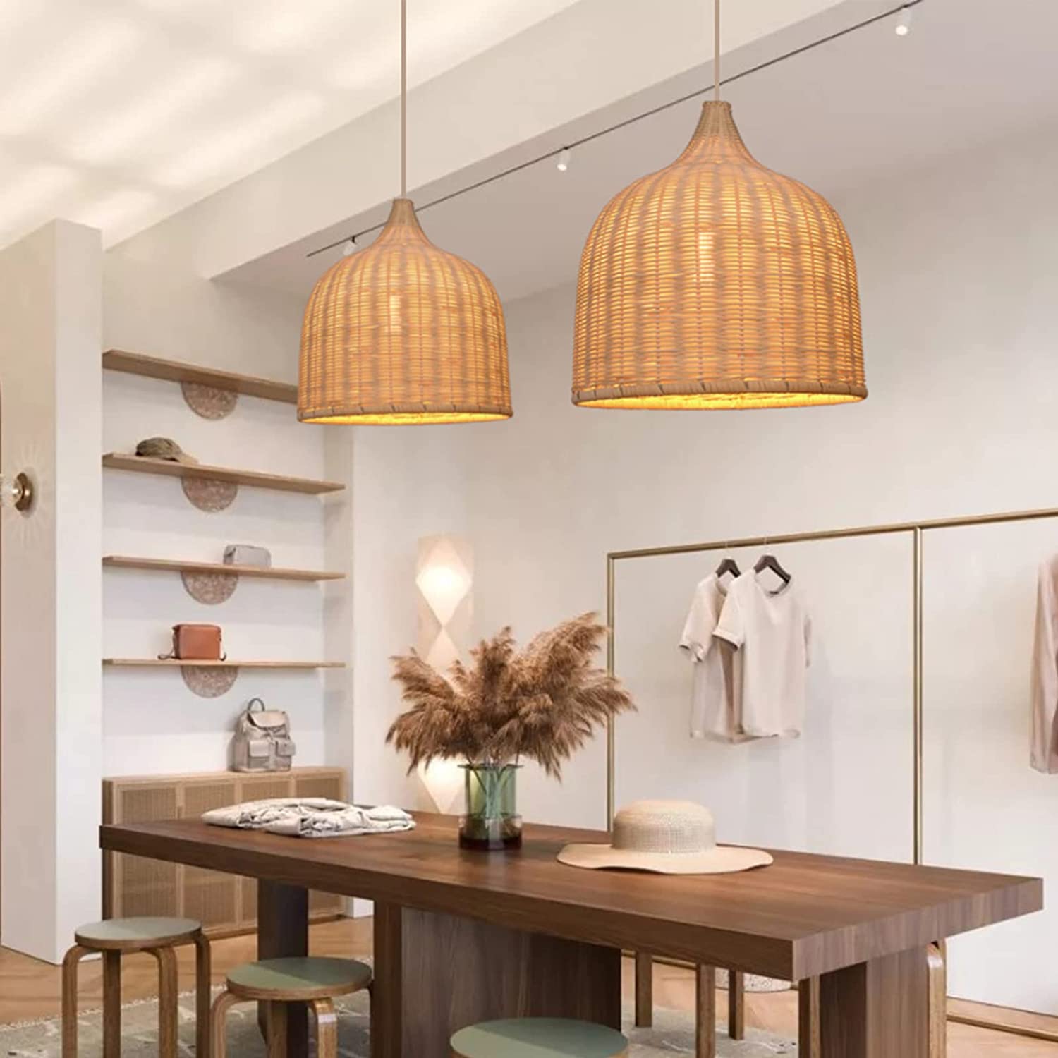Rattan Wicker Pendant Light Lampshade