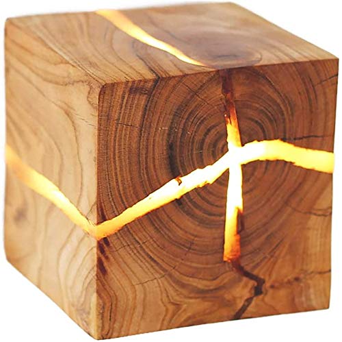 Simple Solid Wood Cracked Wall Lamp