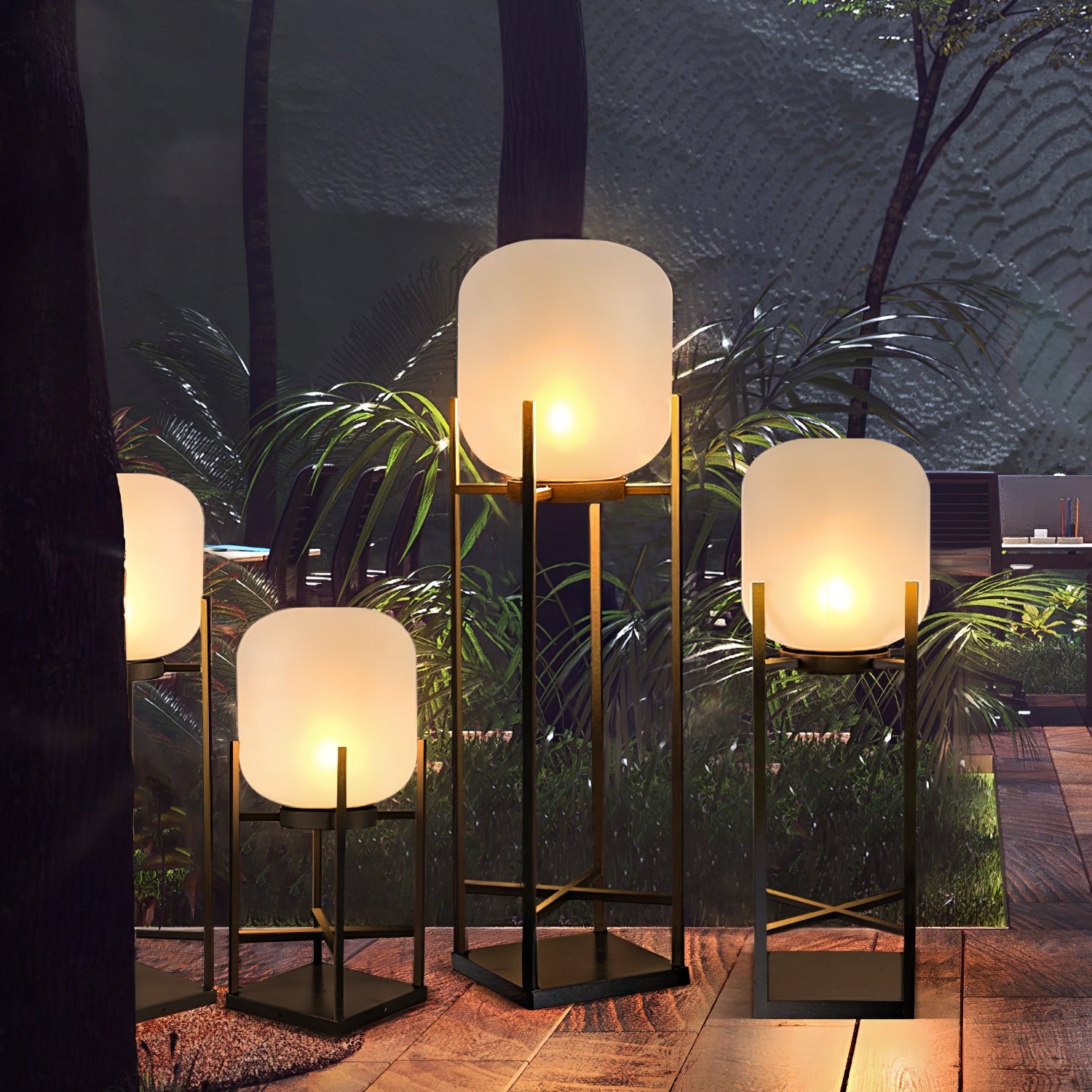 Lantern Solar Outdoor Floor Lamp