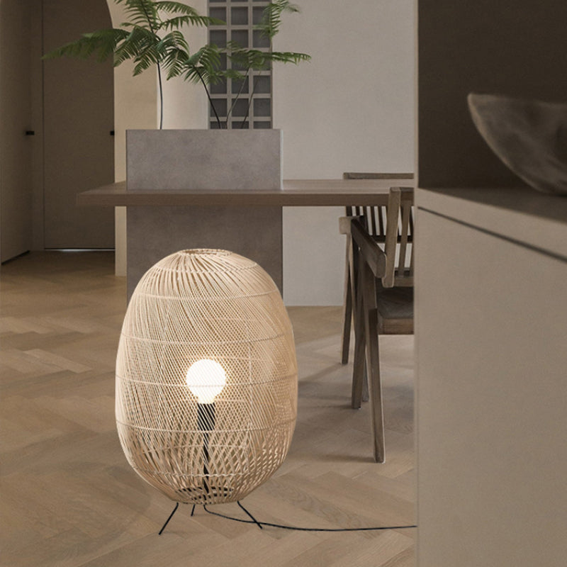 Eoseva — Natural Rattan Midi Floor Lamp